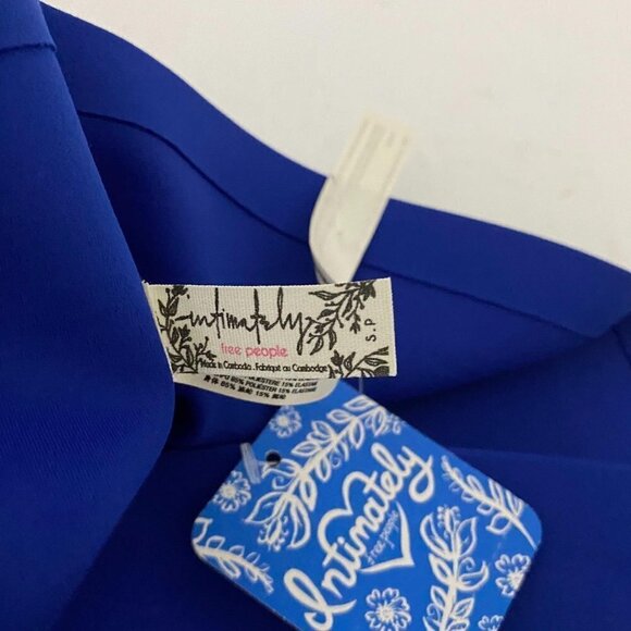 Free People Women's NWT Blue Nina Neo Tube Bandeau Scuba Stretch Top Size Small - Picture 3 of 7